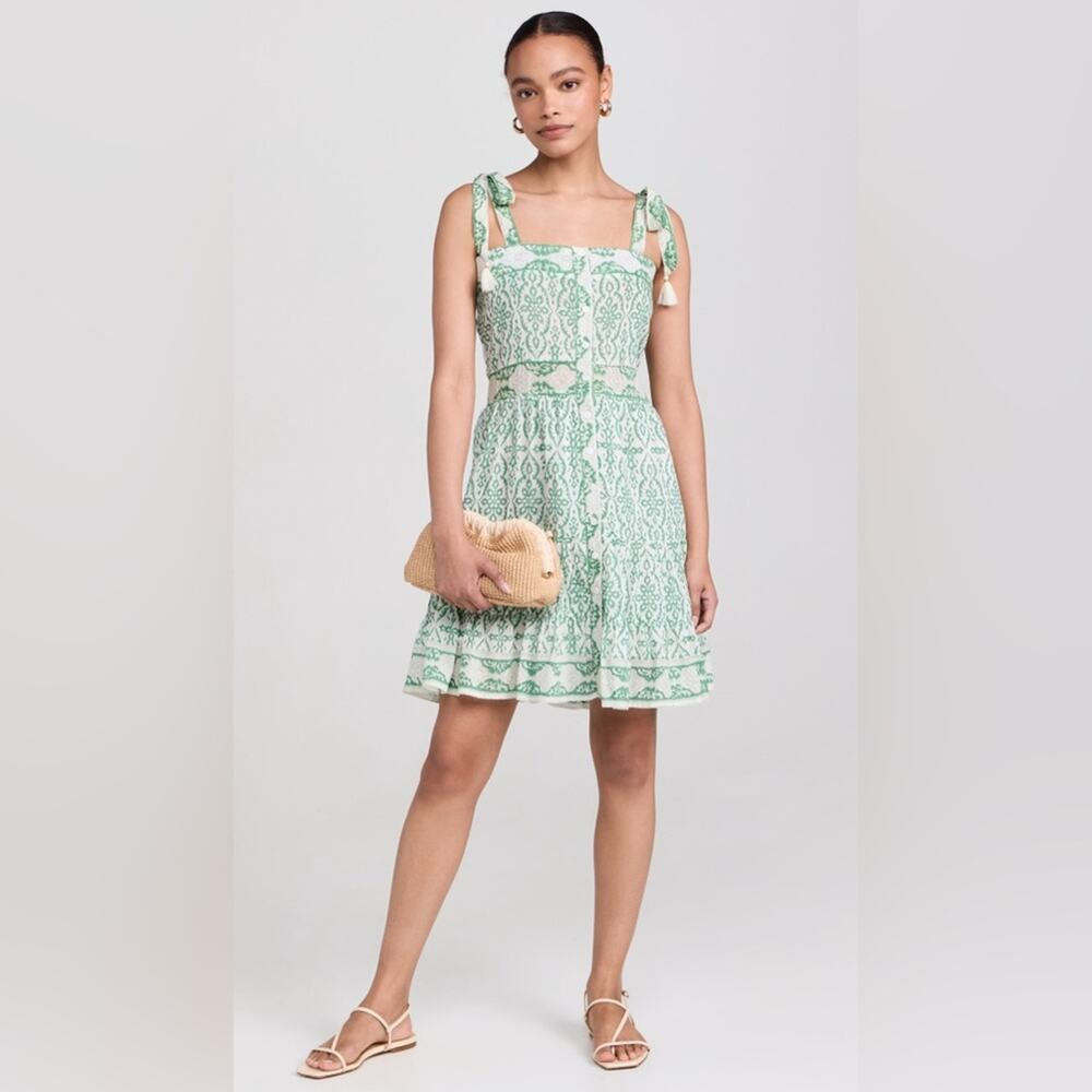 BELL by Alicia Bell Green and White Patterned Dress, NWT, L
